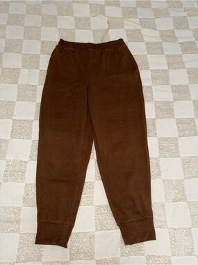 Varley Brushed Rib Slim Cuff Pant 25 Pants Womens XS Brown Ribbed Jogger